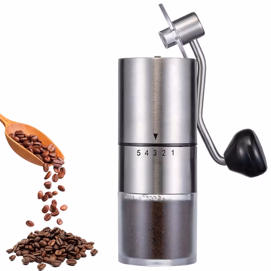 Impostazioni di macinazione regolabili all'ingrosso Smerigliatrici manuali per chicchi di caffè a bava conica per pressa a goccia per caffè espresso